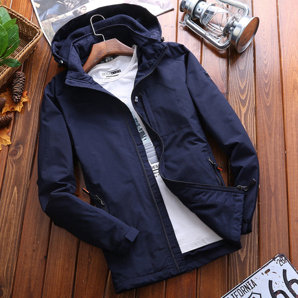 NIANJEEP autumn and winter clothing maleshield outdoor mountaineering suit and a casual and velvet jacket jacket - Blue Force Sports