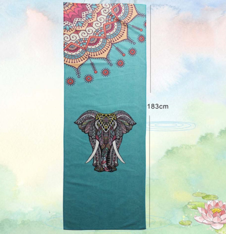 Elephant Non Slip Mat Sport Fitness Travel Exercise Yoga Mat Cover Towel Blanket Non-Slip Pilates rutschfeste Exercise Pilates - Blue Force Sports