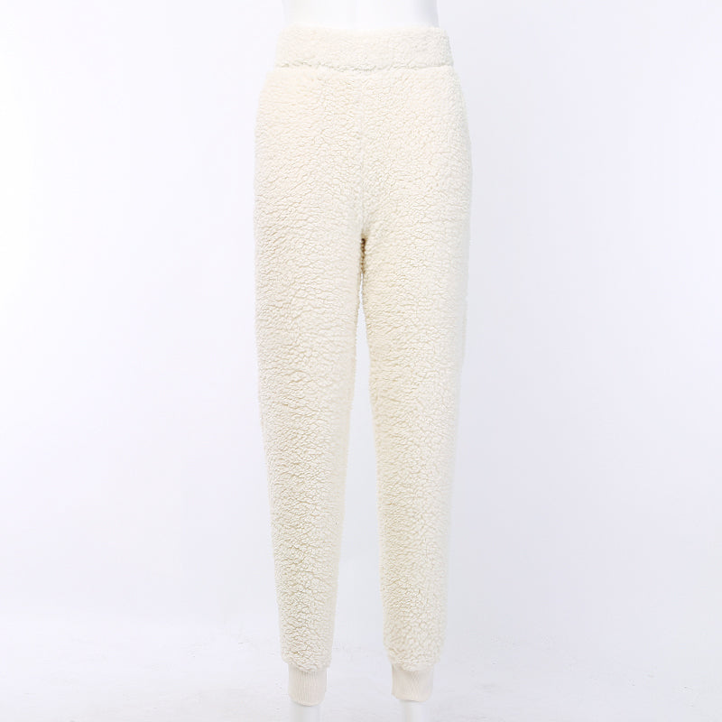 Fashion street lamb cashmere ladies sports casual pants - Blue Force Sports