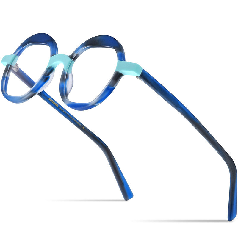 Color Blocking Plate Eyeglass Frame - Blue Force Sports
