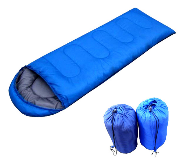 Outdoor Camping Adult Sleeping Bag Portable Light Waterproof Travel Hiking Sleeping Bag With Cap - Blue Force Sports