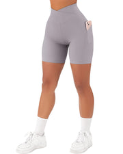 Women's Cross Sports Tight Short Belt Pockets - Blue Force Sports