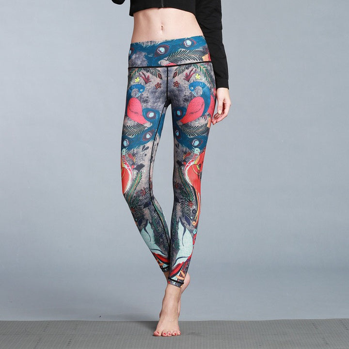 Women's Outdoor Sport Yoga Printed Leggings - Blue Force Sports