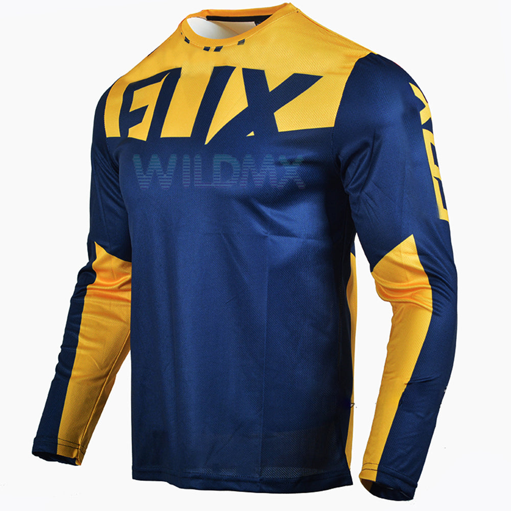 Short Sleeved Cycling Jersey Suit Summer Road Bike Cycling Shirt Mens Breathable - Blue Force Sports