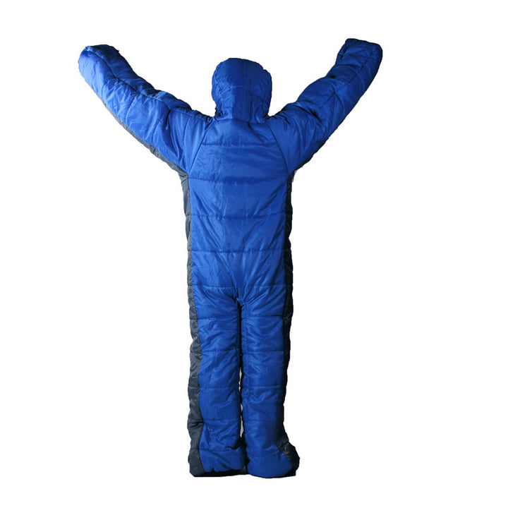 Blue Gray Color Patchwork Humanoid Sleeping Bag Human Body Can Walk Camping - Blue Force Sports