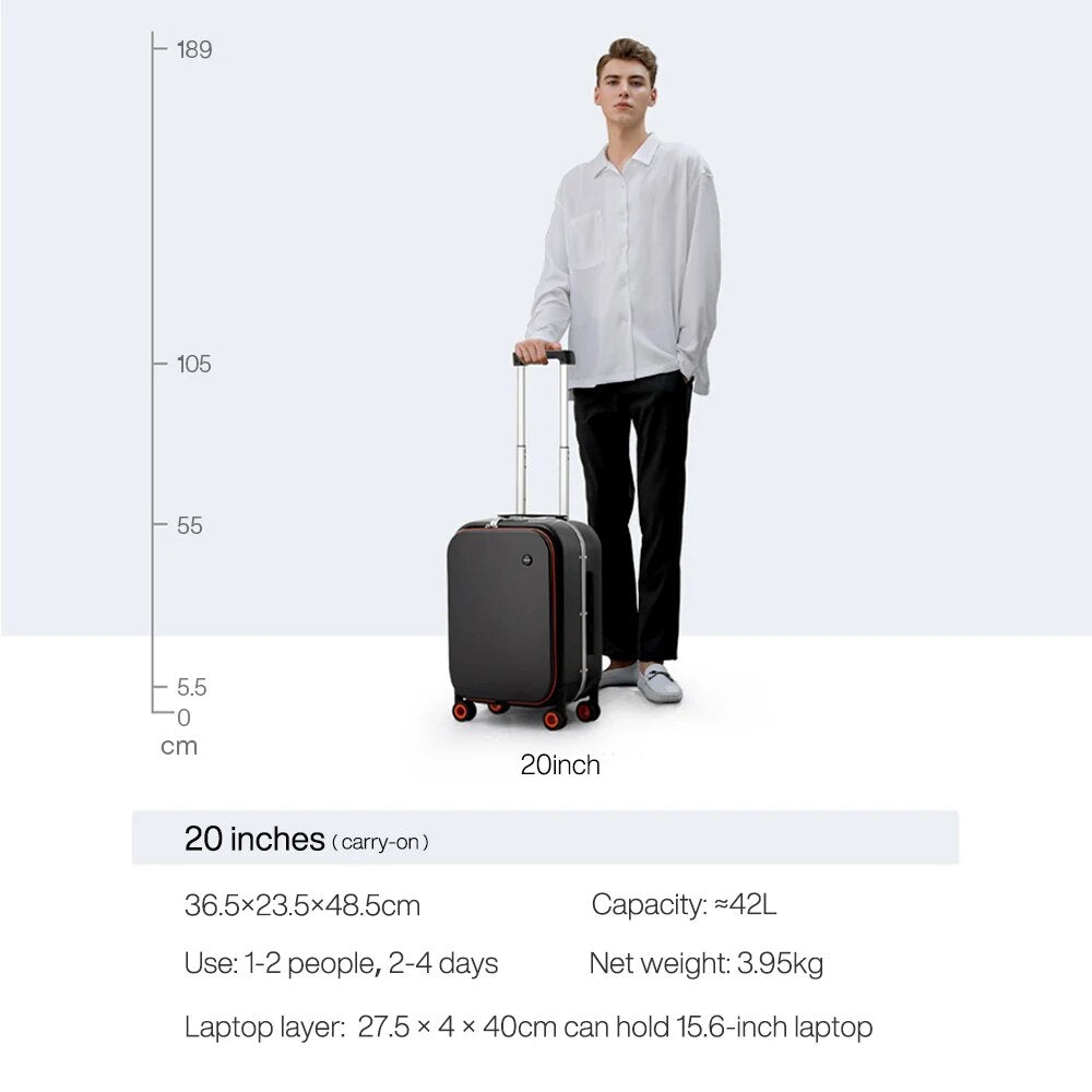 Innovatives Handgepäck-Hartschalen-Trolley mit Aluminiumrahmen