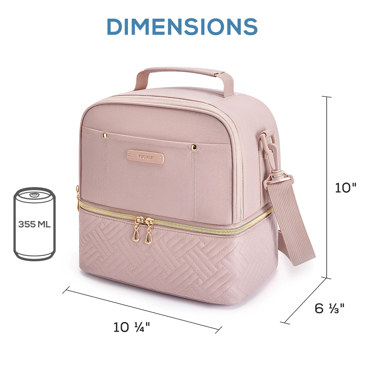 Bolsa térmica para almuerzo de dos pisos