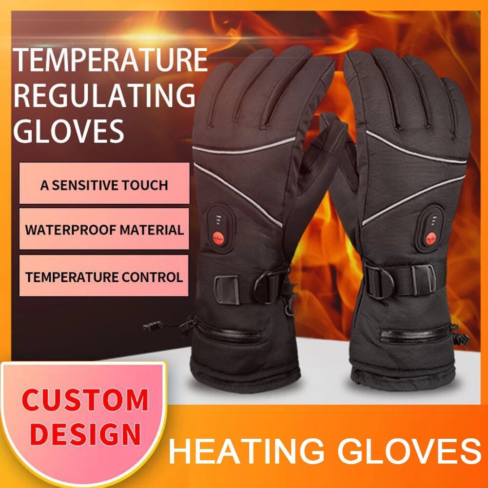 Guantes eléctricos calefactables, resistentes al agua y al viento, con pantalla táctil