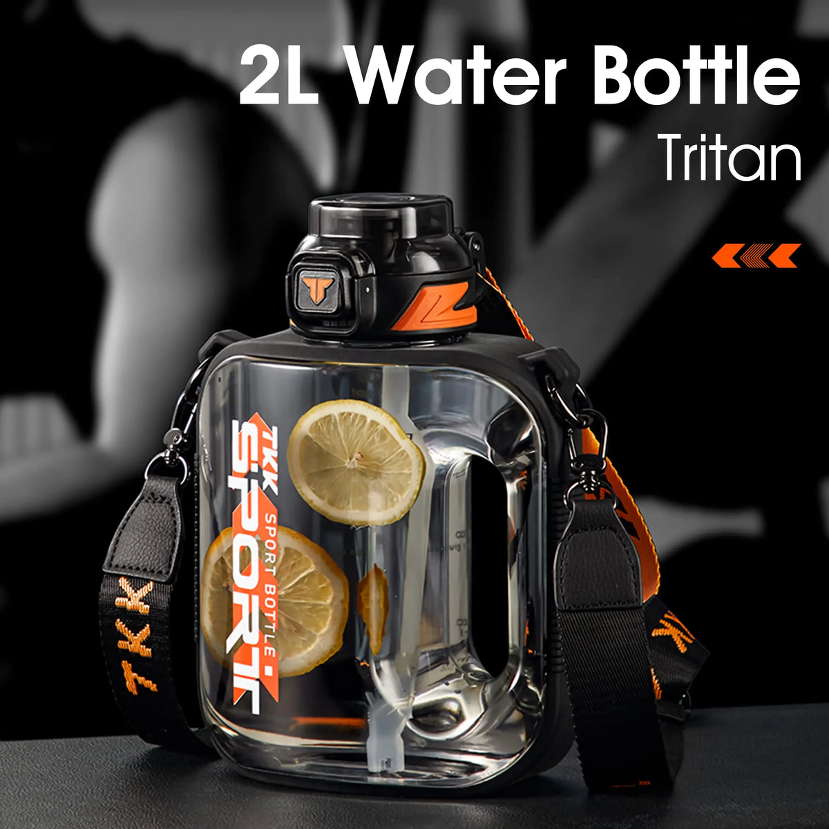 Botella de agua deportiva Tritan de gran capacidad