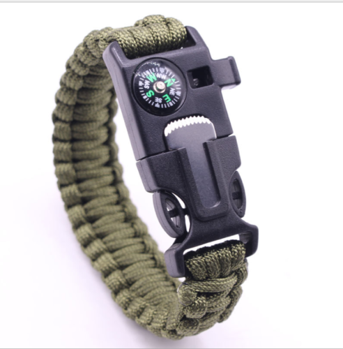 Emergency Paracord Bracelets, Survival Bracelet With Embedded Compass Whistle Survival Fire Starter Scraper Accessories, Suit For Hiking, Camping, Fishing And Hunting - Blue Force Sports