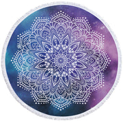 Round Printed Bath Towel Beach Towel Yoga Mat - Blue Force Sports
