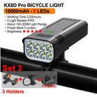 Ultra-Bright 10000mAh USB-C Rechargeable Bike Light Set