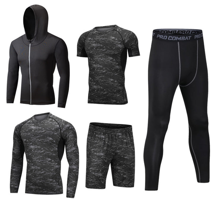 New 5-piece quick drying suit for leisure sports gym - Blue Force Sports