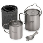 Juego de utensilios de cocina ultraligeros de titanio para acampar