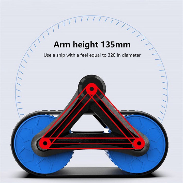 Double Wheel Abdominal Exerciser Women Men Automatic Rebound Ab Wheel Roller Waist Trainer Gym Sports Home Exercise Devices - Blue Force Sports