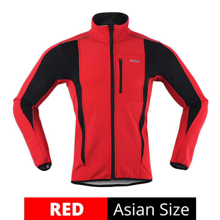 Fleece warm three layer cycling Coat Jacket Top - Blue Force Sports