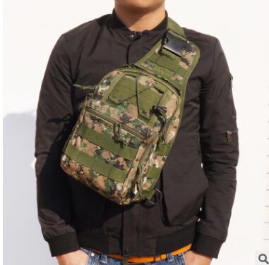 Hot Style Canvas Riding Pack Camouflage Field Sports Small Chest Bag Single Shoulder Oblique Cross Outdoor Tactical Package. - Blue Force Sports