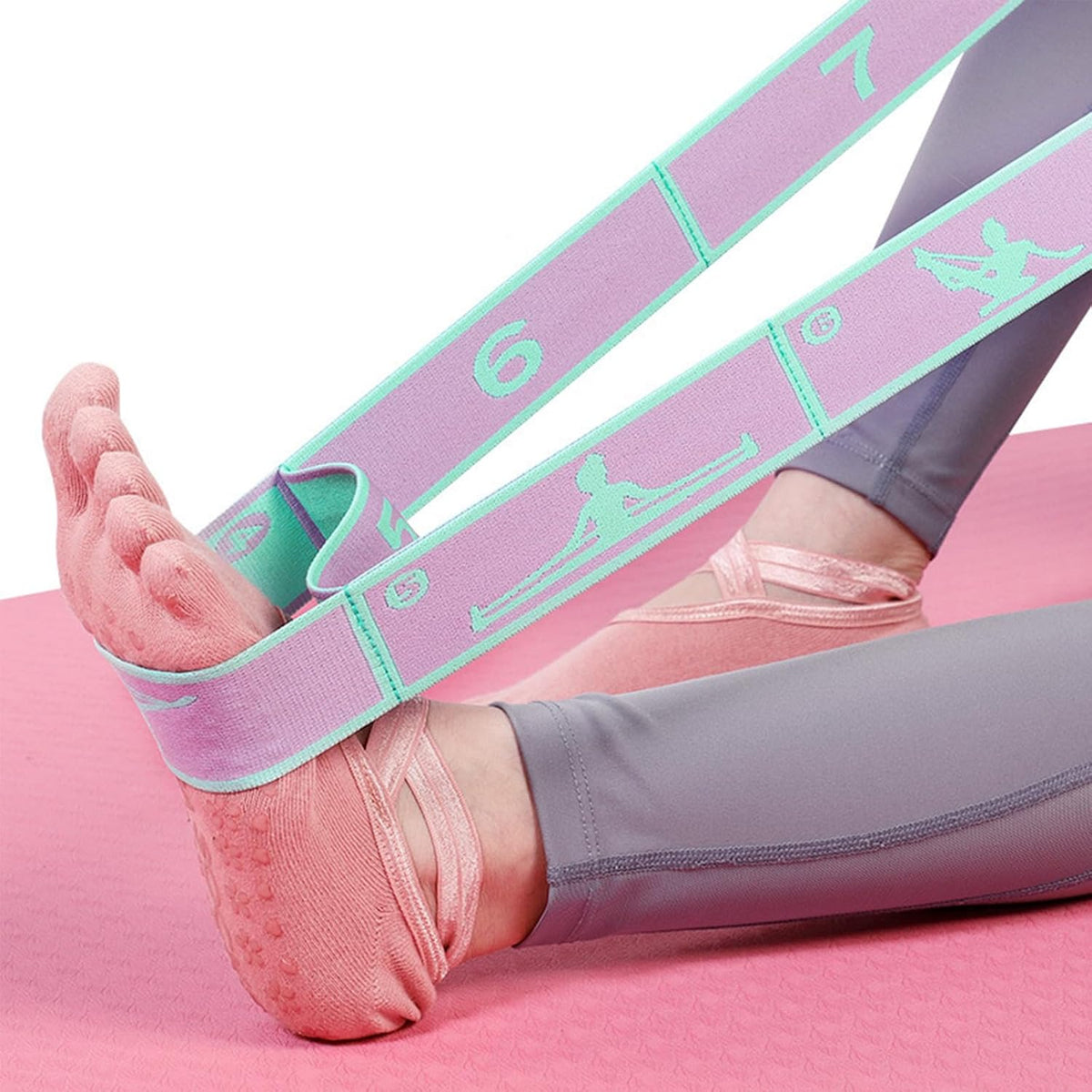 Elastisches Yoga-Widerstandsband mit mehreren Abschnitten