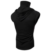 Mens Mask Button Sports Vest Hooded - Blue Force Sports