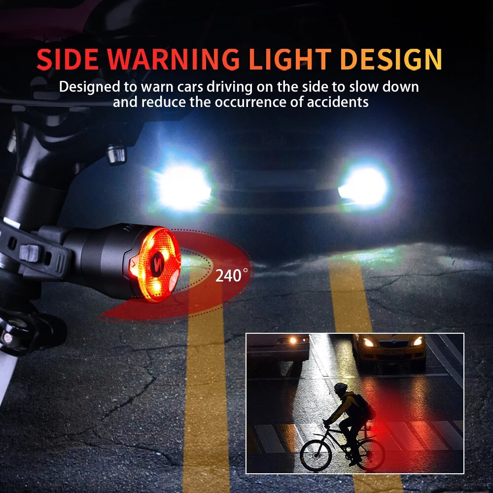 Luz trasera de bicicleta con detección de freno automático inteligente