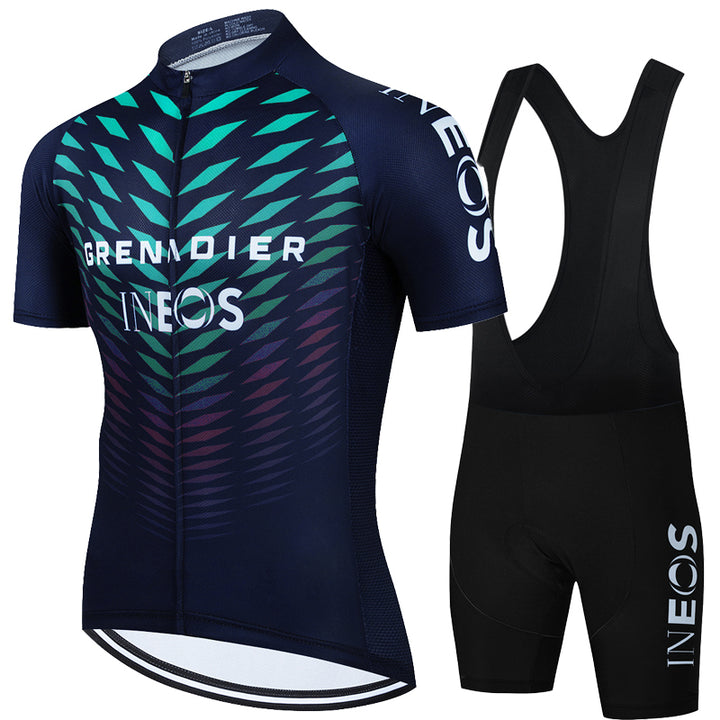 Men's Mesh Thin Sports Short Sleeve Cycling Suit - Blue Force Sports