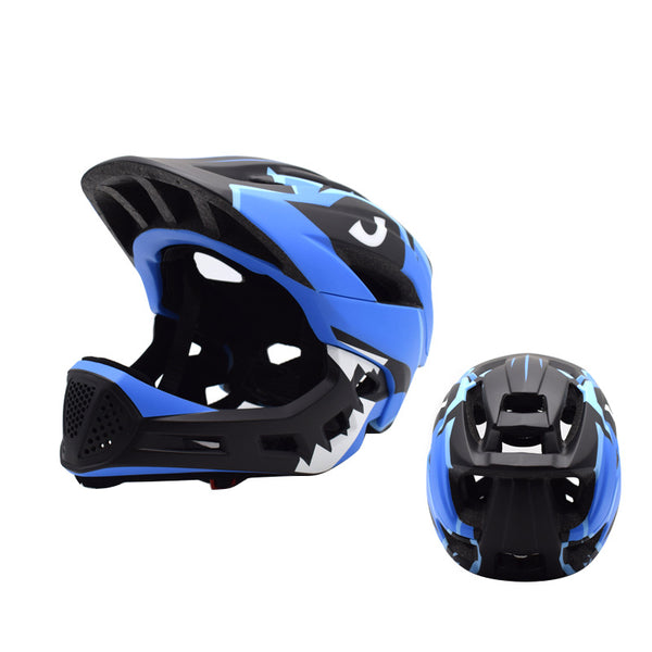 Children's Balance Bike Helmet Bicycle Riding Sports Protective Gear Sliding Scooter Full Face Helmet - Blue Force Sports