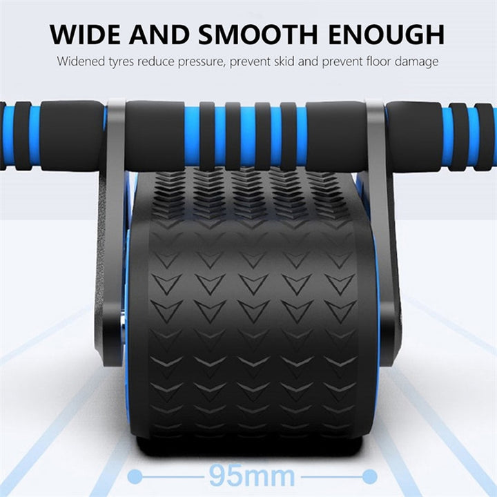 Double Wheel Abdominal Exerciser Women Men Automatic Rebound Ab Wheel Roller Waist Trainer Gym Sports Home Exercise Devices - Blue Force Sports