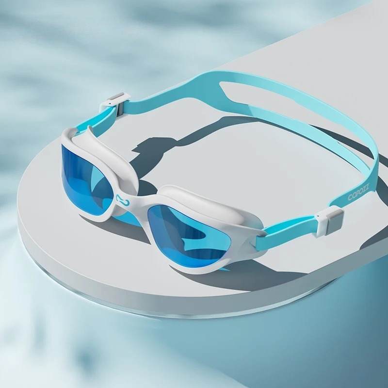 Professionelle verspiegelte Schwimmbrille mit Antibeschlag-Effekt, UV-Schutz und verstellbarem Silikonband