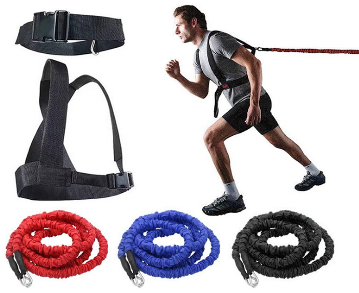 Double resistance band pull pull rope stretch track and field track and field race force explosive jump - Blue Force Sports