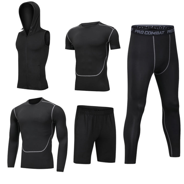 New 5-piece quick drying suit for leisure sports gym - Blue Force Sports