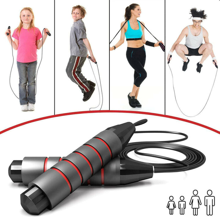 Jump Rope Gym Aerobic Exercise Boxing Skipping Adjustable Bearing Speed Fitness - Blue Force Sports