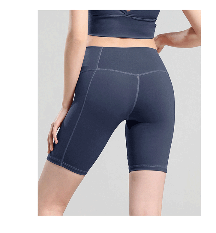 High waist hip shaping yoga shorts - Blue Force Sports