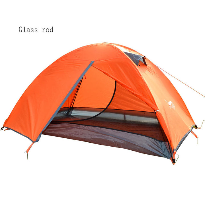 Lightweight Camping Tent Double Layer Fiberglass 2 Person Waterproof Portable Travel Tent - Blue Force Sports