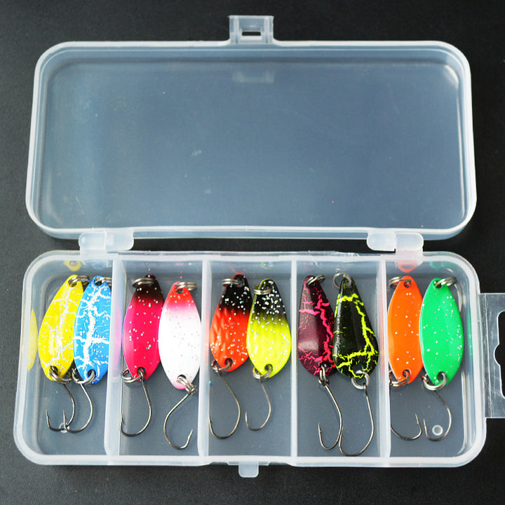 Small Five Grid 3g Colorful Spoon Shaped Horse Mouth Sequins Set Fish Bait - Blue Force Sports