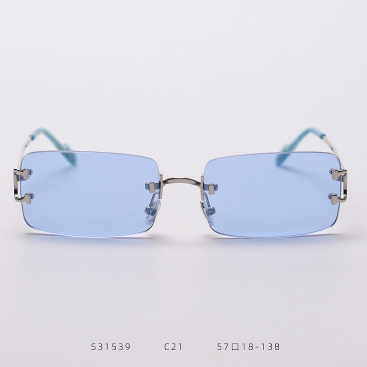 Rimless cut edge sunglasses - Blue Force Sports