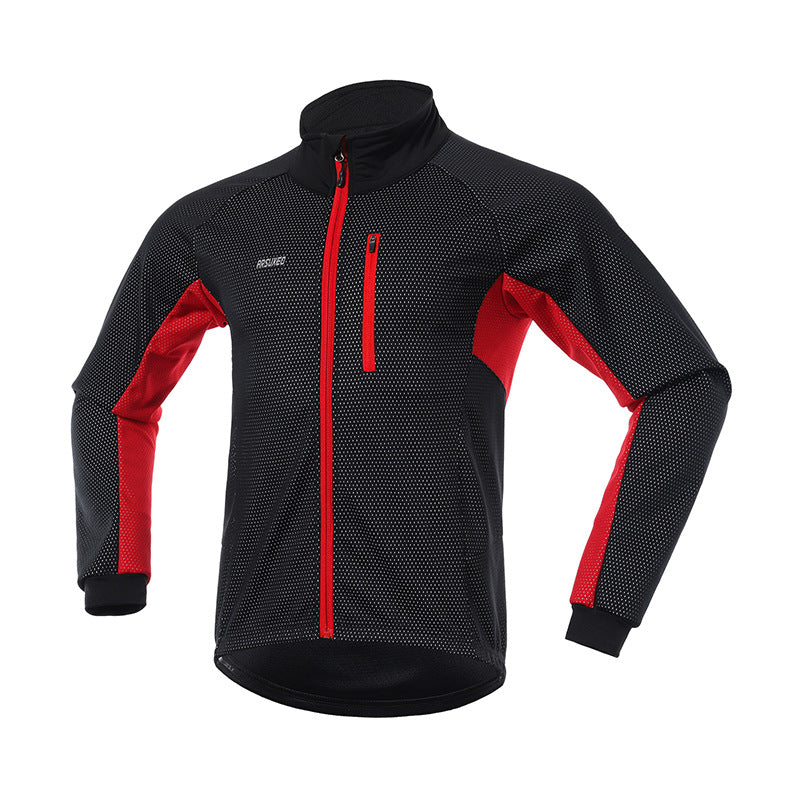 Autumn and winter three-layer composite fleece cycling jersey - Blue Force Sports