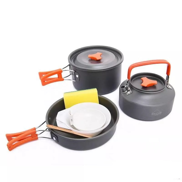 Portable Outdoor Cookware Set - Lightweight Camping & Hiking Tableware with Utensils