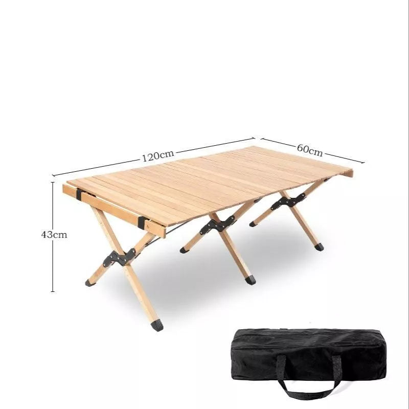 Tragbarer Klapptisch aus Massivholz für Camping und Picknicks