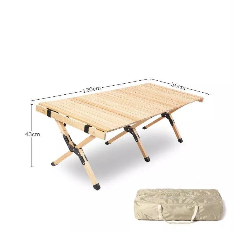 Tragbarer Klapptisch aus Massivholz für Camping und Picknicks