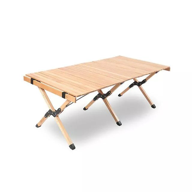Portable Solid Wood Folding Table for Camping and Picnics