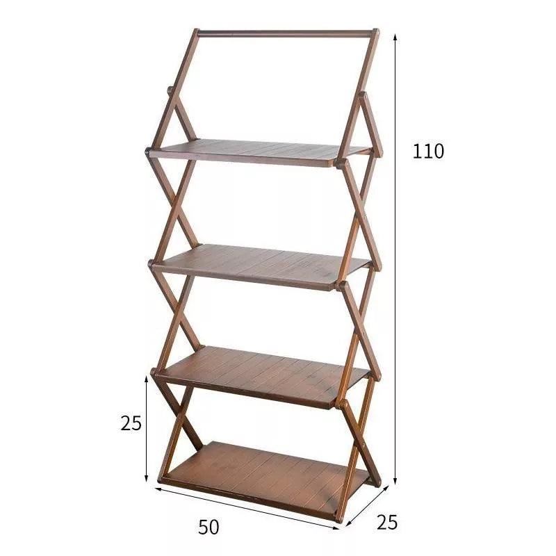 Estante plegable de bambú versátil para exteriores
