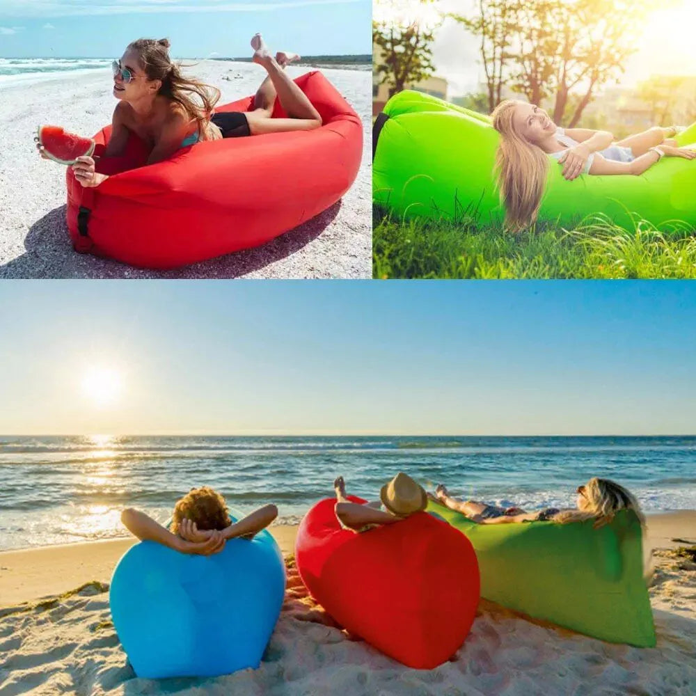 Tragbare aufblasbare Luftliege für Strand, Camping und drinnen