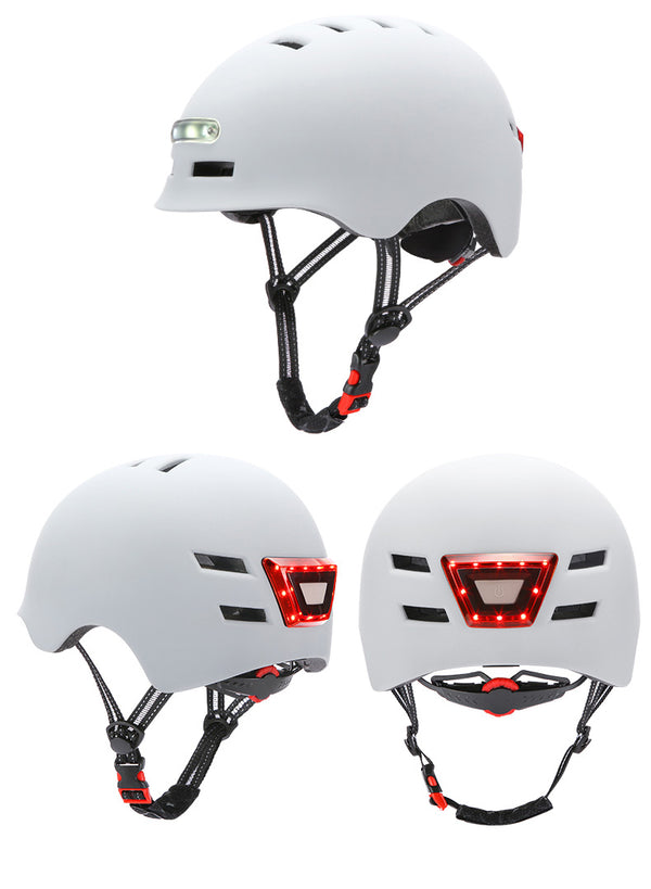 Skateboard Cycling Electric Vehicle Lighting Warning Smart Light Safety Sports Helmet - Blue Force Sports