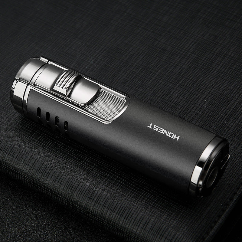 Cylindrical Metal Inflatable Four-straight Cigar Lighter - Blue Force Sports