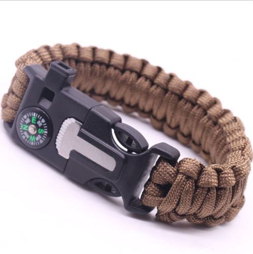Emergency Paracord Bracelets, Survival Bracelet With Embedded Compass Whistle Survival Fire Starter Scraper Accessories, Suit For Hiking, Camping, Fishing And Hunting - Blue Force Sports