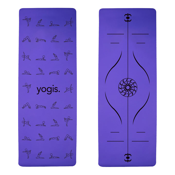 Yoga Mat Posture Line Non-slip Custom Fitness Mat For Beginners Plank Support - Blue Force Sports