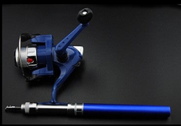 Pen pole suit Mini Mini spinning wheel fishing rod telescopicshort fishing rod - Blue Force Sports