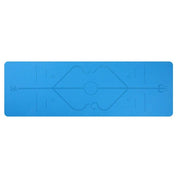 Non Slip TPE Yoga Mat Position Line Beginner - Blue Force Sports