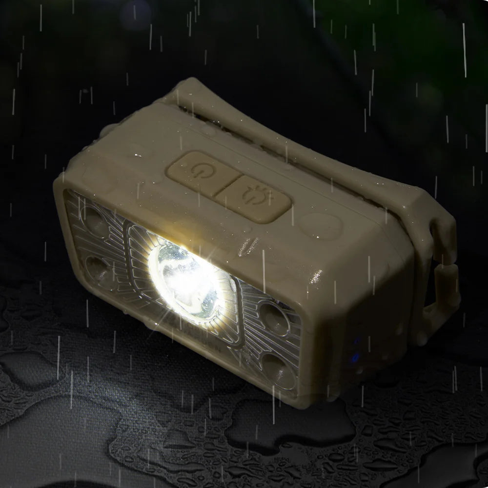 Wiederaufladbare Outdoor-Stirnlampe mit Induktionssensor