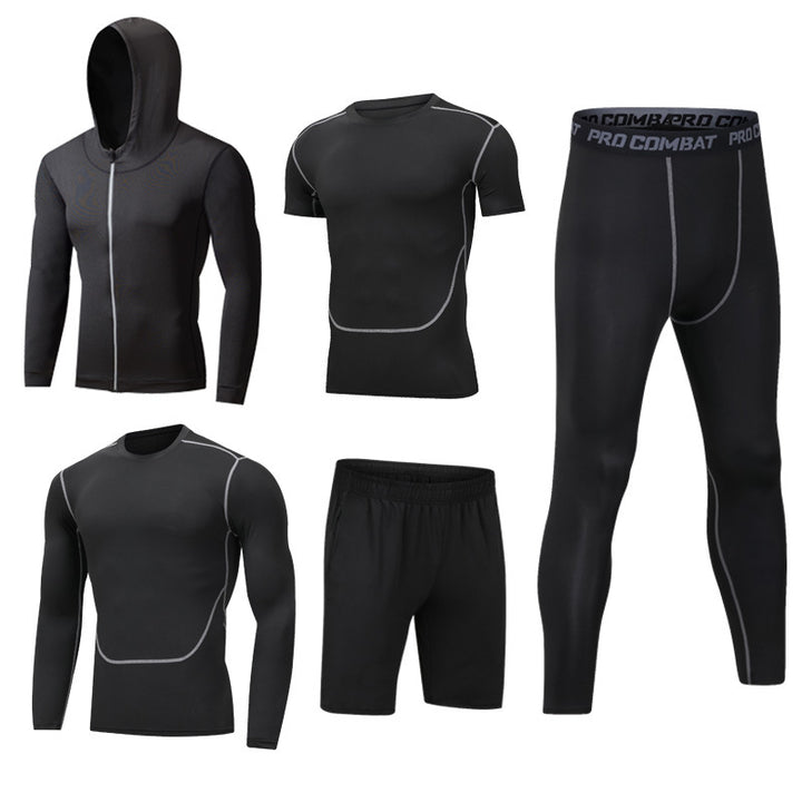 New 5-piece quick drying suit for leisure sports gym - Blue Force Sports